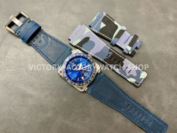BRF Factory Bell & Ross BR-03 BR0393-BLU-STSCA 42mm Steel Calf Skin Strap Aluminium Bezel Blue Dial (9) BRF Factory Bell & Ross BR-03 BR0393-BLU-STSCA 42mm Steel Calf Skin Strap Aluminium Bezel Blue Dial