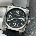 BRF Factory Bell & Ross BR 03 BR03A-BL-STSRB 42mm Steel Rubber Strap Black Dial (1) BRF Factory Bell & Ross BR-03 BR03A-BL-STSRB 42mm Steel Rubber Strap Black Dial