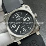 BRF Factory Bell & Ross BR 03 BR03A-BL-STSRB 42mm Steel Rubber Strap Black Dial (2) BRF Factory Bell & Ross BR-03 BR03A-BL-STSRB 42mm Steel Rubber Strap Black Dial