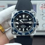 BRF Factory Bell & Ross BR-03 BR03A-D-BL-STSRB 42mm Steel Rubber Strap Ceramic Bezel Black Dial (8) BRF Factory Bell & Ross BR-03 BR03A-D-BL-ST/SRB 42mm steel rubber strap black dial