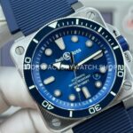 BRF Factory Bell & Ross BR-03 BR03A-D-BLU-STSRB 42mm Steel Rubber Strap Ceramic Bezel Blue Dial (2) BRF Factory Bell & Ross BR-03 BR03A-D-BLU-ST/SRB 42mm Steel Rubber Strap Ceramic Bezel Blue Dial