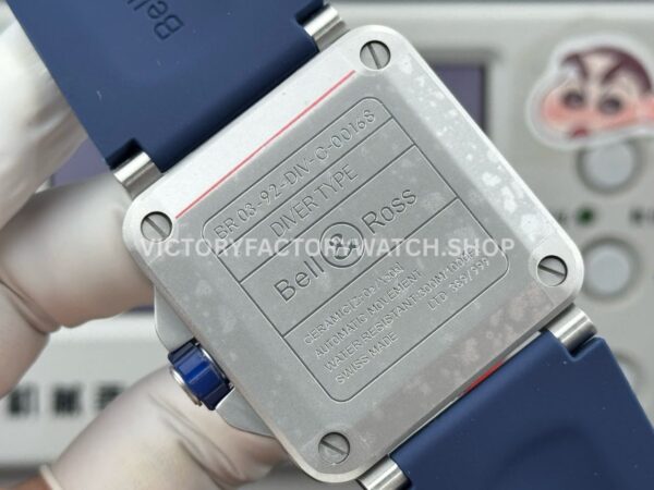 BRF Factory Bell & Ross BR-03 BR03A-D-BLU-STSRB 42mm Steel Rubber Strap Ceramic Bezel Blue Dial (8) BRF Factory Bell & Ross BR-03 BR03A-D-BLU-ST/SRB 42mm Steel Rubber Strap Ceramic Bezel Blue Dial