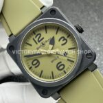 BRF Factory Bell & Ross BR 03 BR03A-MIL-CESRB 42mm Ceramic Rubber Strap Green Dial (1) BRF Factory Bell & Ross BR-03 BR03A-MIL-CESRB 42mm Ceramic Rubber Strap Green Dial