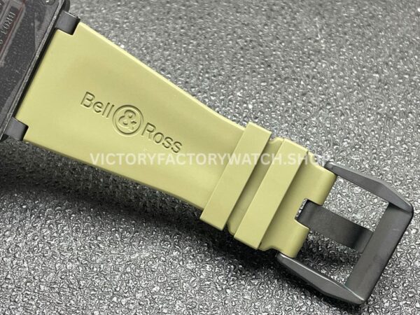 BRF Factory Bell & Ross BR 03 BR03A-MIL-CESRB 42mm Ceramic Rubber Strap Green Dial (5) BRF Factory Bell & Ross BR-03 BR03A-MIL-CESRB 42mm Ceramic Rubber Strap Green Dial