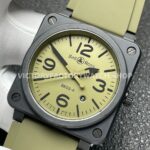 BRF Factory Bell & Ross BR 03 BR03A-MIL-CESRB 42mm Ceramic Rubber Strap Green Dial (9) BRF Factory Bell & Ross BR-03 BR03A-MIL-CESRB 42mm Ceramic Rubber Strap Green Dial