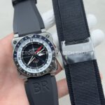 BRF Factory Bell & Ross BR-03 GMT Compass 42mm Steel Rubber Strap Black Aluminium Bezel Black Dial (9) BRF Factory Bell & Ross BR-03 GMT Compass 42mm Steel Rubber Strap Black Aluminium Bezel Black Dial