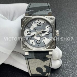 BRF Factory Bell & Ross BRS-CK-ST-SCA 42mm Steel Canvas Strap Green Dial (2) BRF Factory Bell & Ross BRS-CK-ST-SCA 42mm steel canvas strap green dial