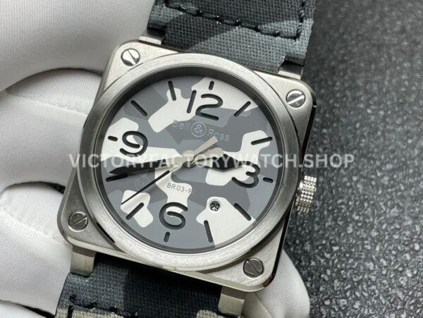BRF Factory Bell & Ross BRS-CK-ST-SCA 42mm Steel Canvas Strap Green Dial (9) BRF Factory Bell & Ross BRS-CK-ST-SCA 42mm Steel Canvas Strap Green Dial