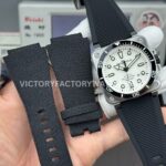 BRF Factory Bell & Ross BR-03BR03A-D-WH-STSRB 42mm Steel Rubber Strap Ceramic Bezel White Dial (8) BRF Factory Bell & Ross BR-03 BR03A-D-WH-ST/SRB 42mm Steel Rubber Strap Ceramic Bezel White Dial
