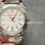 BV Bvlgari Octo Solotempo 102118 rose gold white dial 41mm watch
