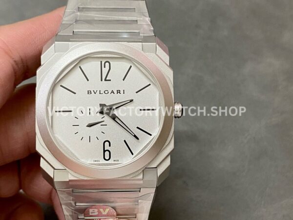 BV Factory Bvlgari Octo Finissimo 103011 40mm Full Silver Steel Silver Dial (9) BV Bvlgari Octo Finissimo 103011 silver steel dial 40mm watch