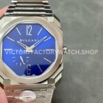 BV Bvlgari Octo Finissimo 103431 full steel blue dial 40mm watch