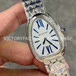 BV Factory Bvlgari Quartz Serpenti 103148 33mm Full Steel Blue Roman Numerals Silver Dial (2) BV Factory Bvlgari Quartz Serpenti 103148 33mm Full Steel Blue Roman Numerals Silver Dial