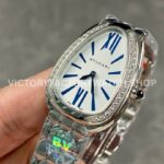 BV Factory Bvlgari Quartz Serpenti 103148 33mm Full Steel Blue Roman Numerals Silver Dial (5) BV Factory Bvlgari Quartz Serpenti 103148 33mm Full Steel Blue Roman Numerals Silver Dial