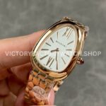 BV Factory Bvlgari Quartz Serpenti 103948 33mm Full Rose Gold Roman Numerals Silver Dial