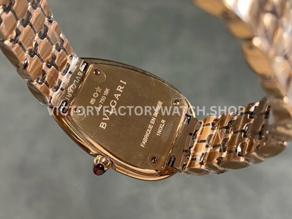 BV Factory Bvlgari Quartz Serpenti 103948 33mm Full Rose Gold Roman Numerals Silver Dial