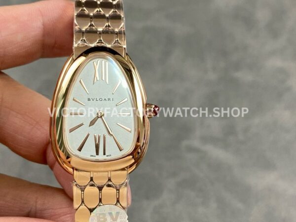 BV Bvlgari Serpenti 103948 rose gold silver dial 33mm watch