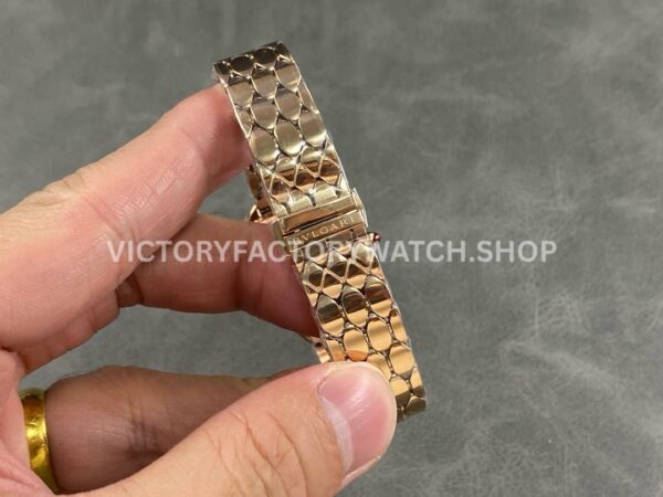 BV Factory Bvlgari Quartz Serpenti 103948 33mm Full Rose Gold Roman Numerals Silver Dial