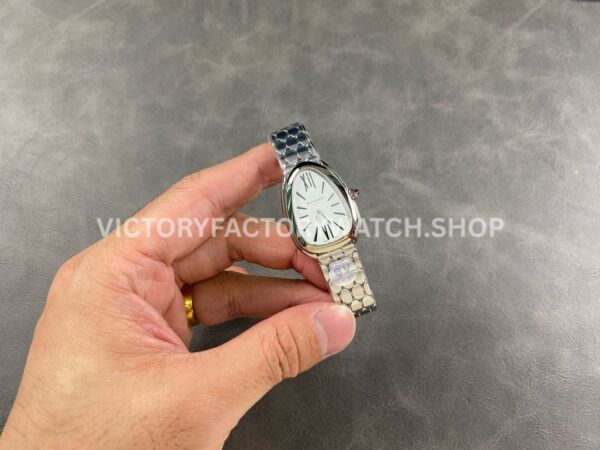 BV Factory Bvlgari Serpenti 103141 33mm Full Steel Roman Numerals Silver Dial (2) BV Factory Bvlgari Serpenti 103141 33mm Full Steel Roman Numerals Silver Dial