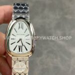 BV Factory Bvlgari Serpenti 103141 33mm Full Steel Roman Numerals Silver Dial (5) BV Bvlgari Serpenti 103141 full steel silver dial 33mm watch