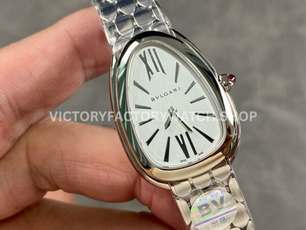 BV Factory Bvlgari Serpenti 103141 33mm Full Steel Roman Numerals Silver Dial (8) BV Factory Bvlgari Serpenti 103141 33mm Full Steel Roman Numerals Silver Dial