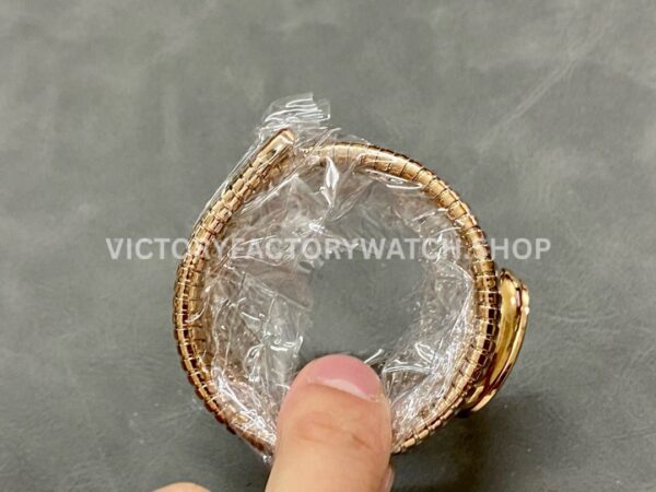 BV Factory Bvlgari Serpenti Tubogas 101814 35mm Full Rose Gold Roman Numerals Black Dial
