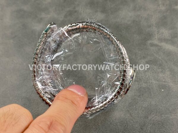 BV Factory Bvlgari Serpenti Tubogas 101910 35mm Full Steel Diamond Bezel Roman Numerals Silver Dial