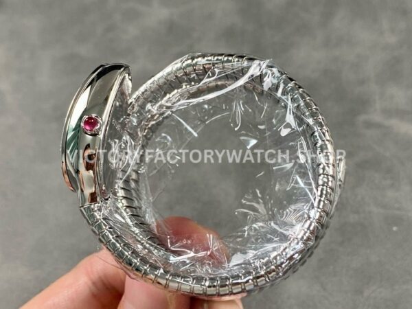 BV Factory Bvlgari Serpenti Tubogas 101910 35mm Full Steel Diamond Bezel Roman Numerals Silver Dial