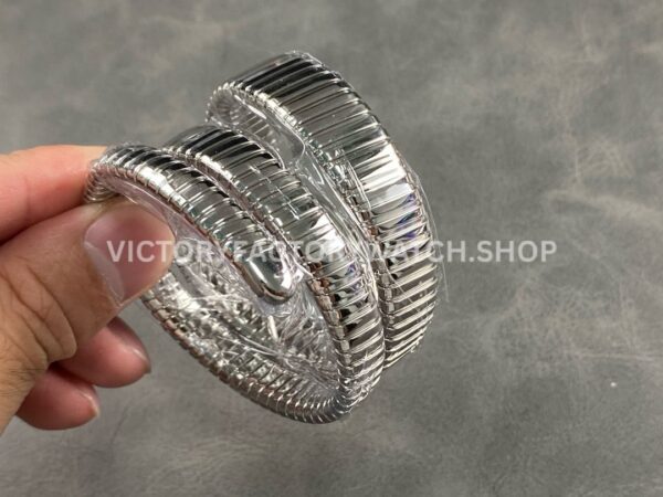 BV Factory Bvlgari Serpenti Tubogas 101910 35mm Full Steel Diamond Bezel Roman Numerals Silver Dial