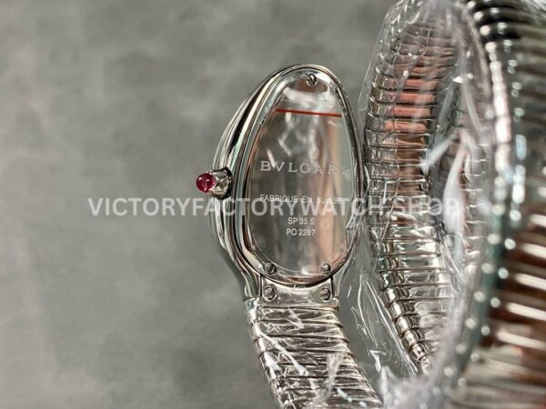 BV Factory Bvlgari Serpenti Tubogas 101910 35mm Full Steel Diamond Bezel Roman Numerals Silver Dial