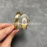 BV Factory Bvlgari Serpenti Tubogas 101924 35mm Full Yellow Gold Diamond Bezel Roman Numerals White Dial (2) BV Factory Bvlgari Serpenti Tubogas 101924 35mm Full Yellow Gold Diamond Bezel Roman Numerals White Dial