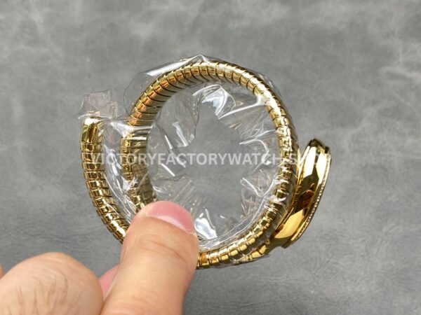 BV Factory Bvlgari Serpenti Tubogas 101924 35mm Full Yellow Gold Diamond Bezel Roman Numerals White Dial (4) BV Factory Bvlgari Serpenti Tubogas 101924 35mm Full Yellow Gold Diamond Bezel Roman Numerals White Dial