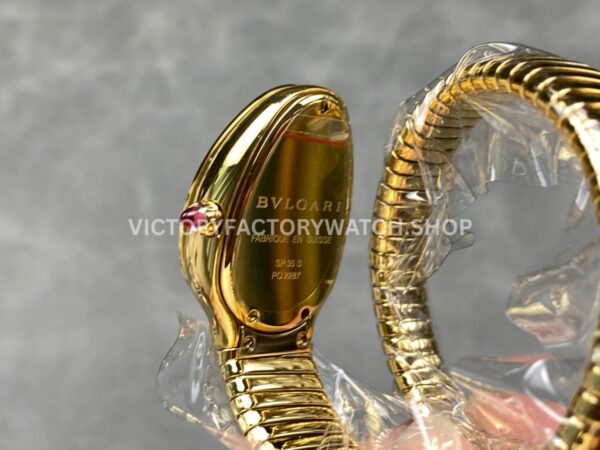 BV Factory Bvlgari Serpenti Tubogas 101924 35mm Full Yellow Gold Diamond Bezel Roman Numerals White Dial (8) BV Factory Bvlgari Serpenti Tubogas 101924 35mm Full Yellow Gold Diamond Bezel Roman Numerals White Dial