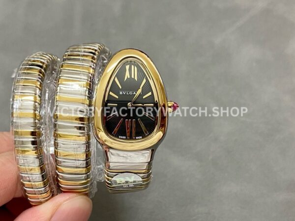 BV Bvlgari Serpenti Tubogas 102099 rose gold black dial 35mm