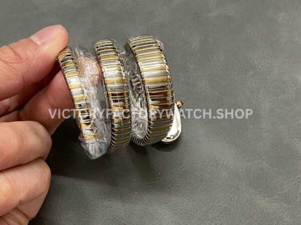BV Factory Bvlgari Serpenti Tubogas 102099 35mm Half Rose GoldRoman Numerals Black Dial