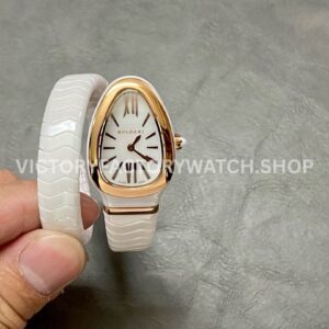 BV Bvlgari Serpenti 102613 rose gold ceramic white dial 35mm