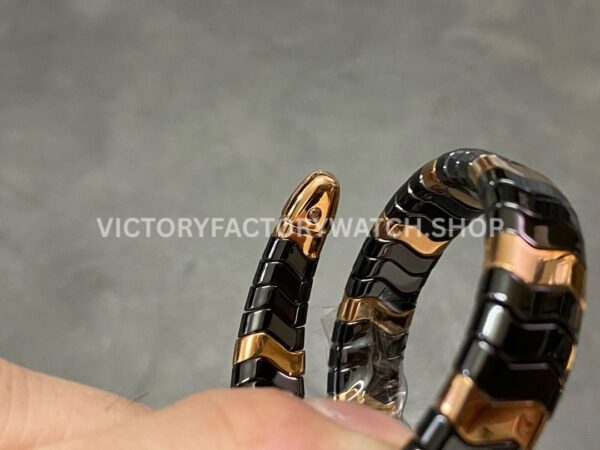 BV Factory Bvlgari Serpenti Tubogas 102735 35mm Half Rose Gold Ceramic Roman Numerals Black Dial (1) BV Factory Bvlgari Serpenti Tubogas 102735 35mm Half Rose Gold Ceramic Roman Numerals Black Dial