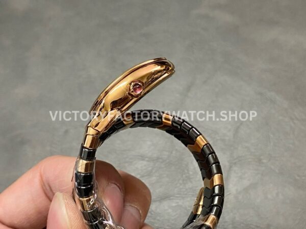 BV Factory Bvlgari Serpenti Tubogas 102735 35mm Half Rose Gold Ceramic Roman Numerals Black Dial (4) BV Factory Bvlgari Serpenti Tubogas 102735 35mm Half Rose Gold Ceramic Roman Numerals Black Dial