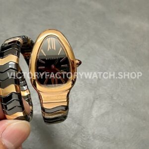 BV Bvlgari Serpenti Tubogas 102735 rose gold ceramic black dial 35mm