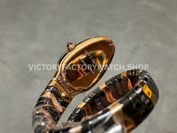 BV Factory Bvlgari Serpenti Tubogas 102735 35mm Half Rose Gold Ceramic Roman Numerals Black Dial (7) BV Factory Bvlgari Serpenti Tubogas 102735 35mm Half Rose Gold Ceramic Roman Numerals Black Dial