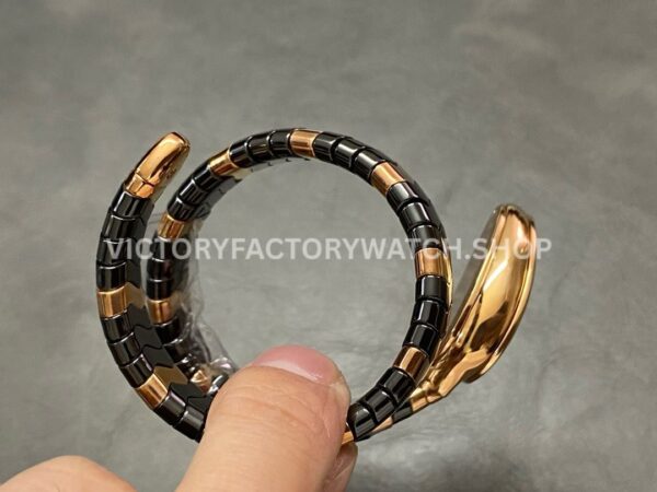 BV Factory Bvlgari Serpenti Tubogas 102735 35mm Half Rose Gold Ceramic Roman Numerals Black Dial (8) BV Factory Bvlgari Serpenti Tubogas 102735 35mm Half Rose Gold Ceramic Roman Numerals Black Dial