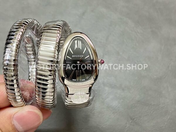 BV Bvlgari Serpenti Tubogas 102824 steel black dial 35mm watch