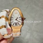 BV Factory Bvlgari Serpenti Tubogas 102886 35mm Half Rose Gold Ceramic Roman Numerals White Dial (5) BV Bvlgari Serpenti Tubogas 102886 rose gold ceramic white dial 35mm