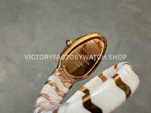BV Factory Bvlgari Serpenti Tubogas 102886 35mm Half Rose Gold Ceramic Roman Numerals White Dial (8) BV Factory Bvlgari Serpenti Tubogas 102886 35mm Half Rose Gold Ceramic Roman Numerals White Dial