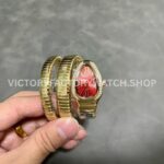 BV Factory Bvlgari Serpenti Tubogas 10430235mm Full Yellow Gold Roman Numerals Red Dial (1) BV Factory Bvlgari Serpenti Tubogas 104302 35mm Full Yellow Gold Roman Numerals Red Dial