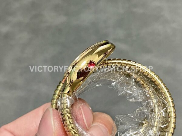 BV Factory Bvlgari Serpenti Tubogas 10430235mm Full Yellow Gold Roman Numerals Red Dial (2) BV Factory Bvlgari Serpenti Tubogas 104302 35mm Full Yellow Gold Roman Numerals Red Dial