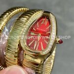 BV Factory Bvlgari Serpenti Tubogas 10430235mm Full Yellow Gold Roman Numerals Red Dial (3) BV Factory Bvlgari Serpenti Tubogas 104302 35mm Full Yellow Gold Roman Numerals Red Dial
