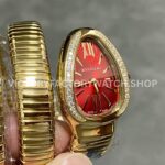 BV Factory Bvlgari Serpenti Tubogas 10430235mm Full Yellow Gold Roman Numerals Red Dial (4) BV Factory Bvlgari Serpenti Tubogas 104302 35mm Full Yellow Gold Roman Numerals Red Dial