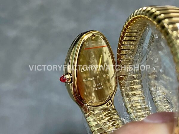 BV Factory Bvlgari Serpenti Tubogas 10430235mm Full Yellow Gold Roman Numerals Red Dial (6) BV Factory Bvlgari Serpenti Tubogas 104302 35mm Full Yellow Gold Roman Numerals Red Dial