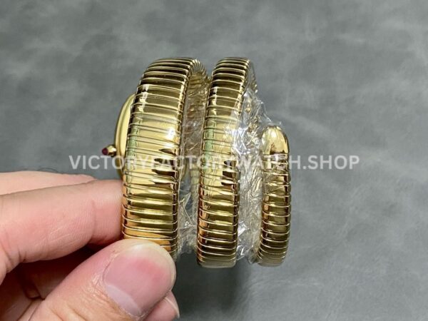 BV Factory Bvlgari Serpenti Tubogas 10430235mm Full Yellow Gold Roman Numerals Red Dial (9) BV Factory Bvlgari Serpenti Tubogas 104302 35mm Full Yellow Gold Roman Numerals Red Dial